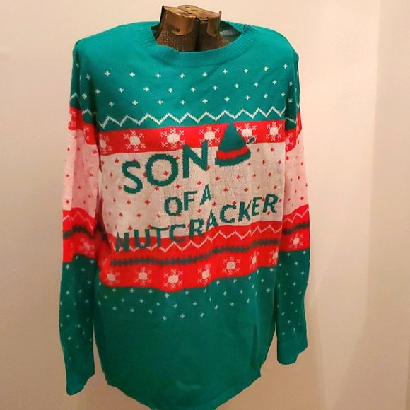 ELF Sweaters Rare Vintage Holiday Elf Son Of A Nutcracker Men